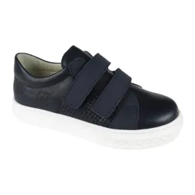 878 - Navy Soft Leather Sneaker for Boy by London Kids