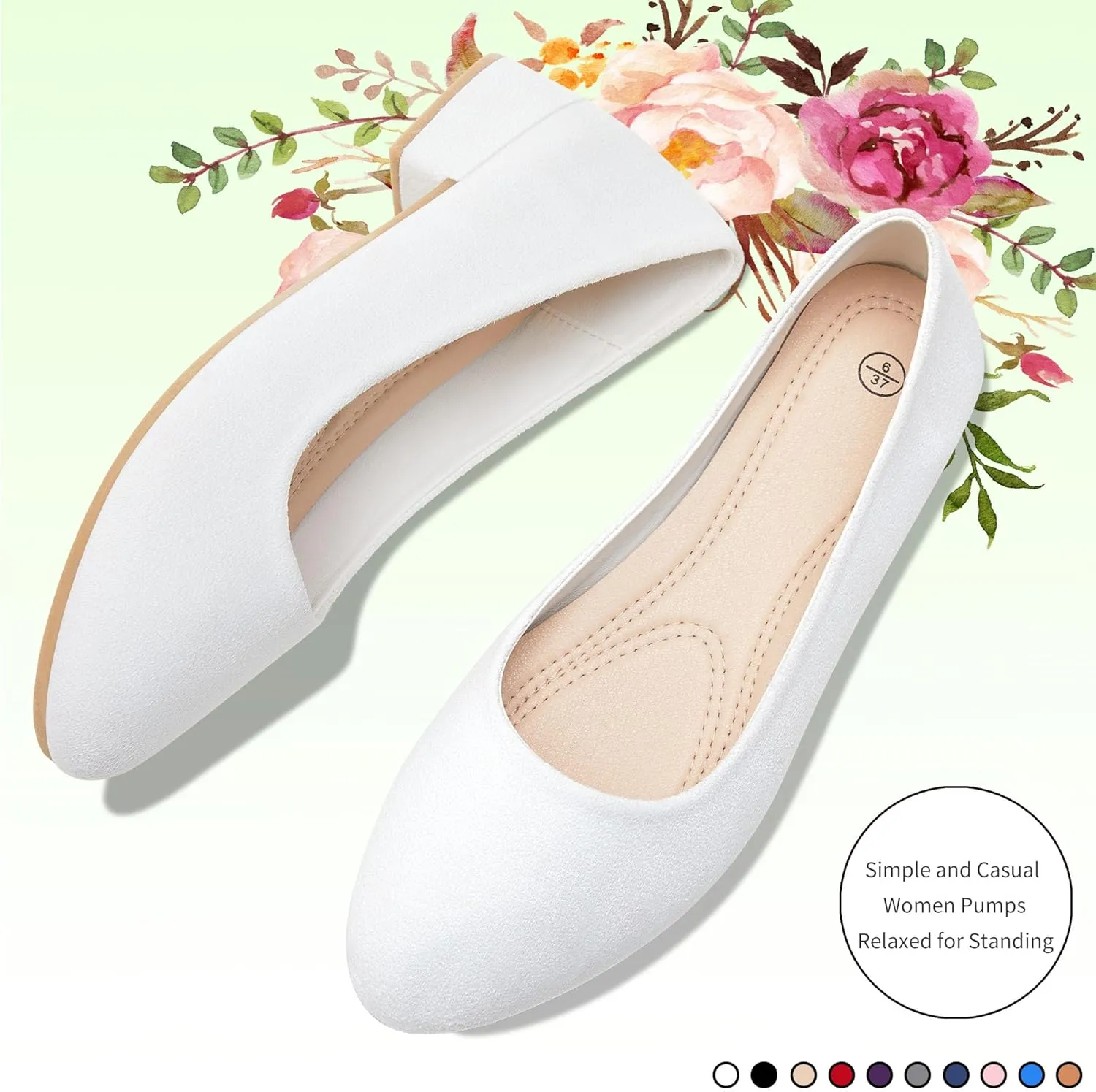 AISFAES Women Pumps Low Chunky Rounded Toe Heels Healed Dress Pumps Elegant Wedges Working Shoes