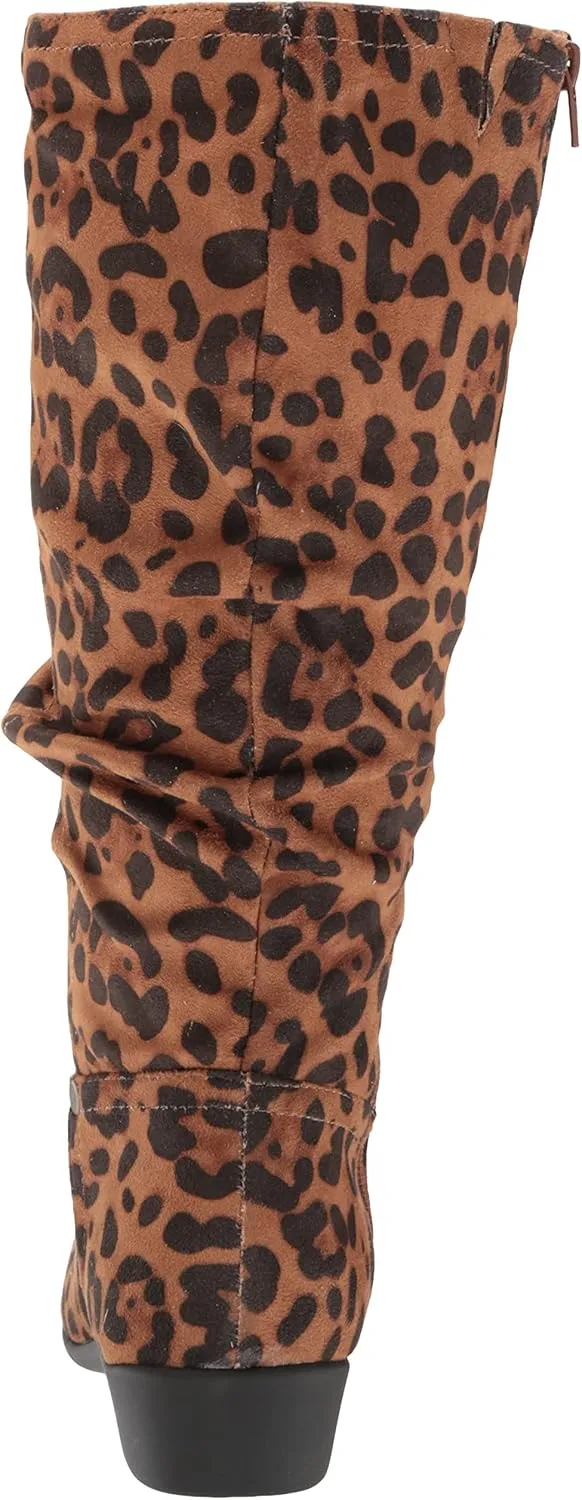 AmeriMark Women's Faux-Suede Adina Wide-Calf Boots - Comfortable, Stylish, Durable, Side Zipper, Excellent Traction