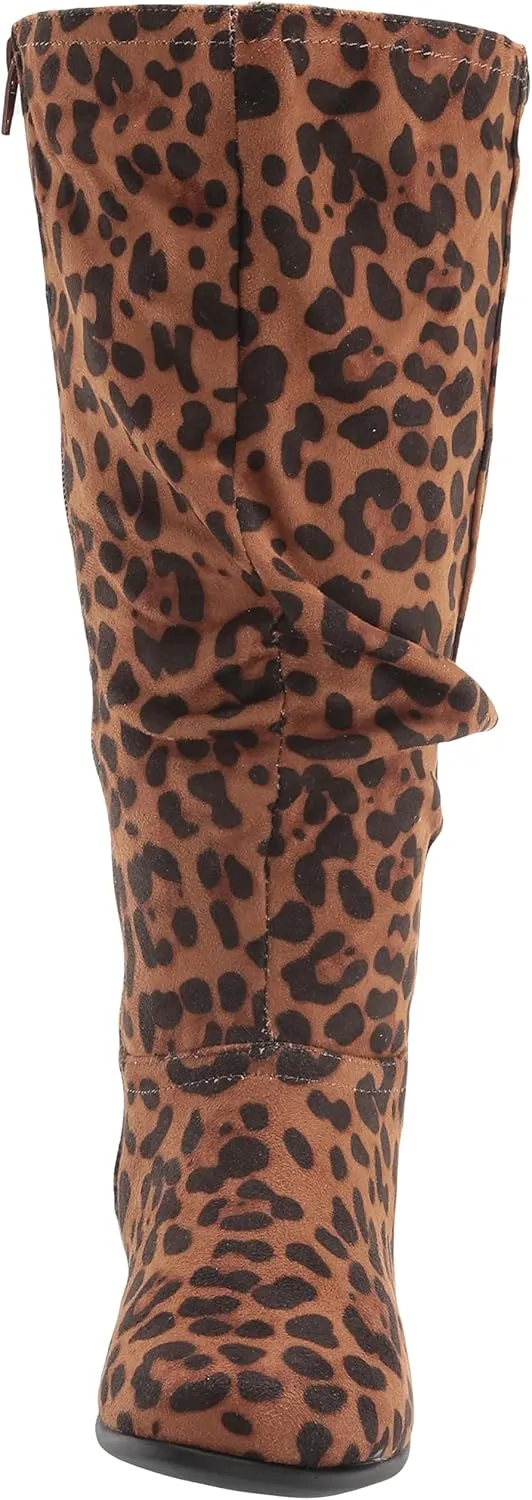 AmeriMark Women's Faux-Suede Adina Wide-Calf Boots - Comfortable, Stylish, Durable, Side Zipper, Excellent Traction