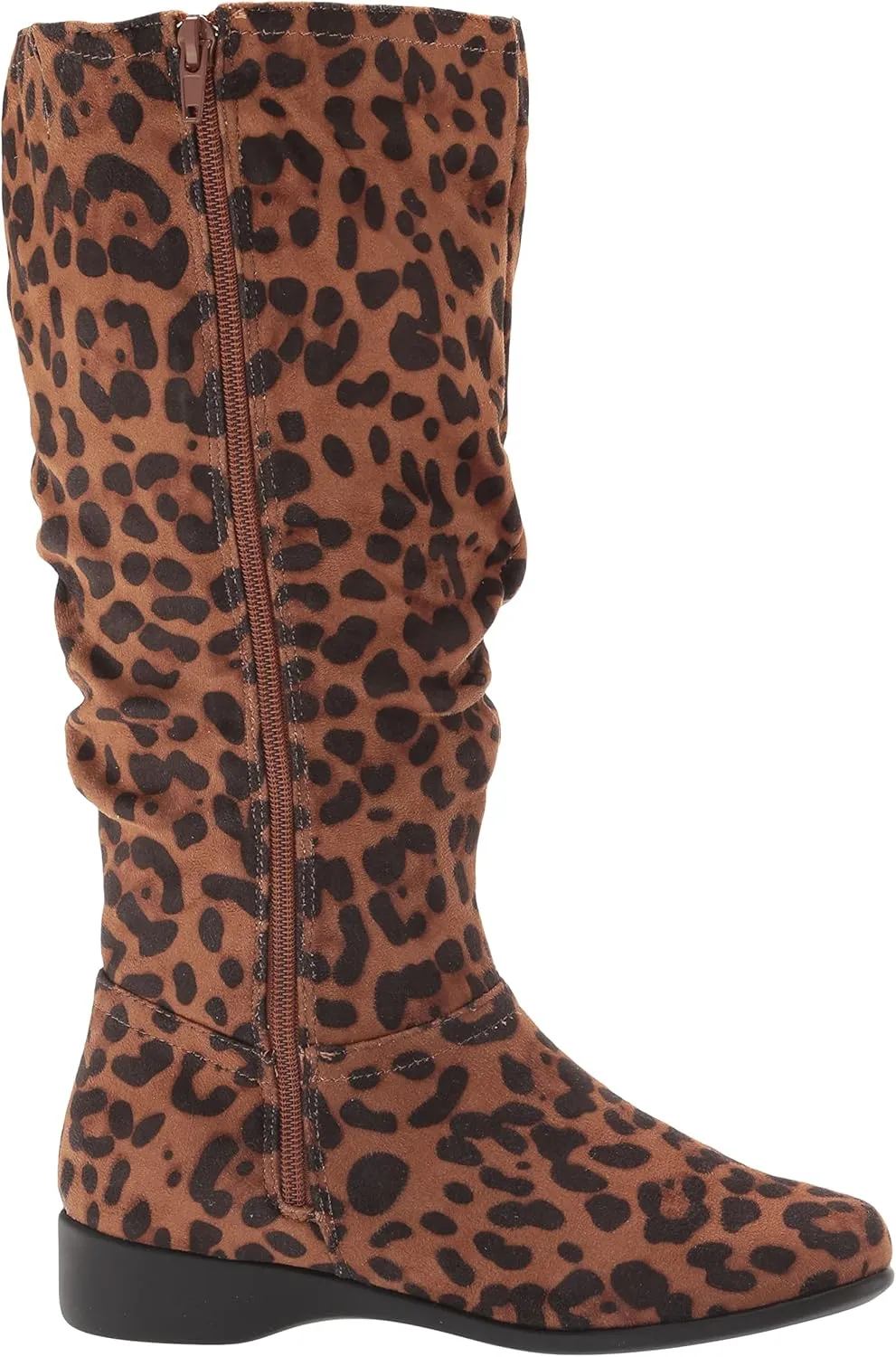 AmeriMark Women's Faux-Suede Adina Wide-Calf Boots - Comfortable, Stylish, Durable, Side Zipper, Excellent Traction