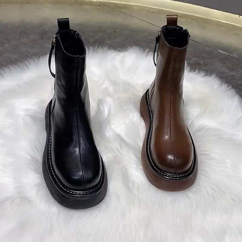 Ankle Boots Genuine Leather - Christine