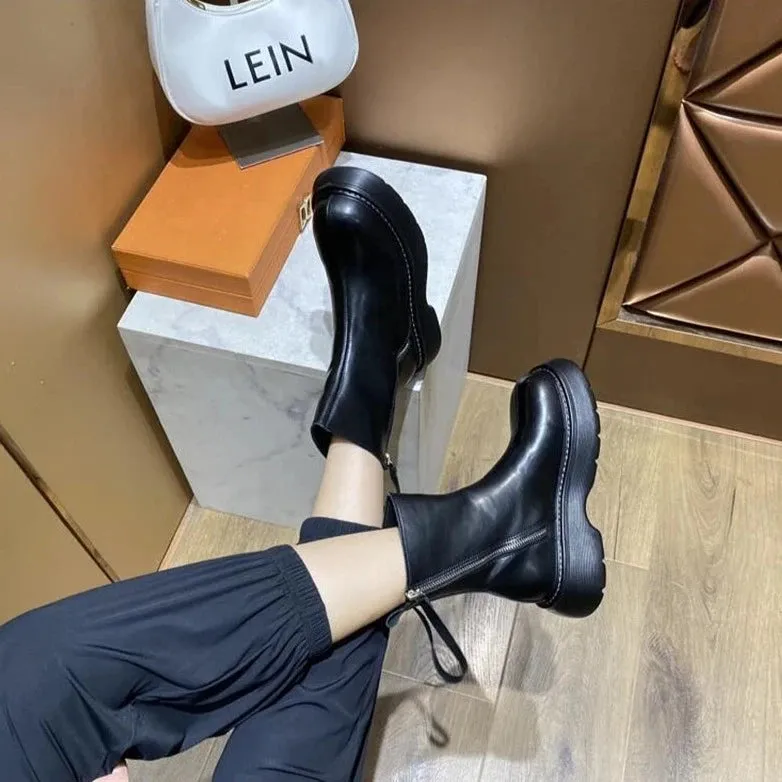 Ankle Boots Genuine Leather - Christine