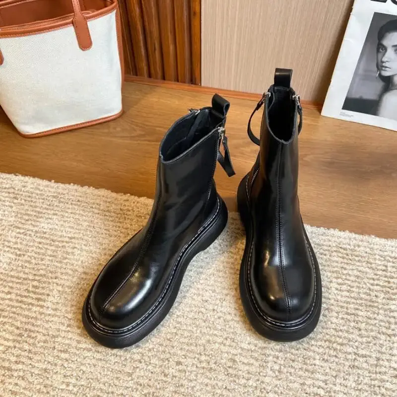 Ankle Boots Genuine Leather - Christine