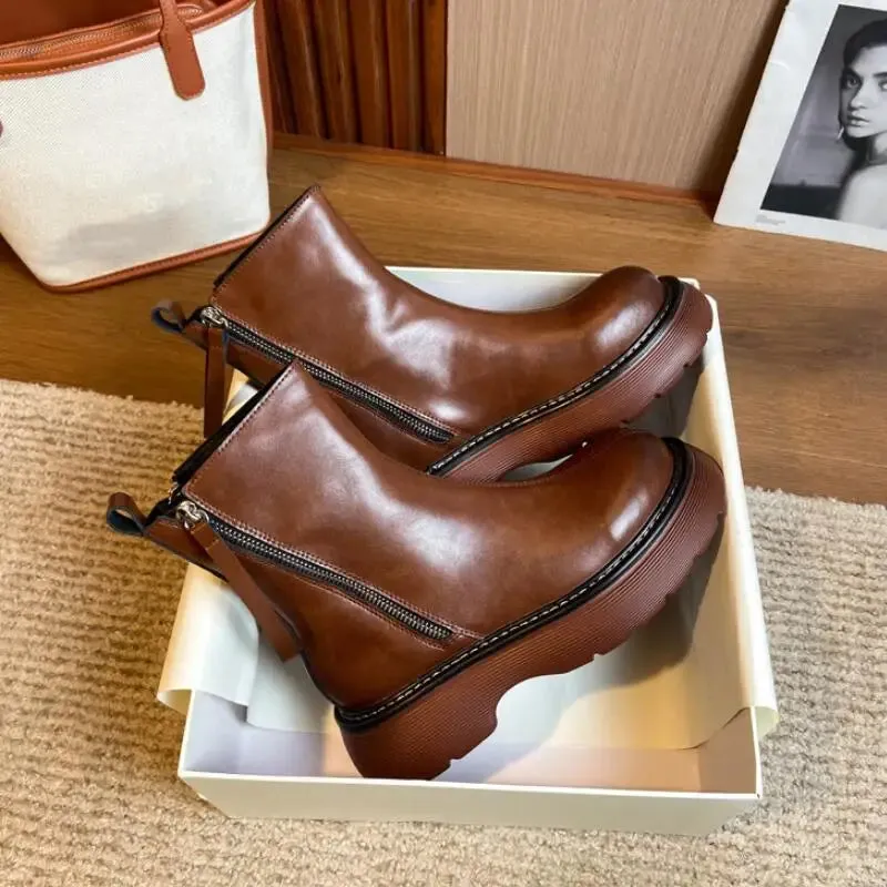 Ankle Boots Genuine Leather - Christine
