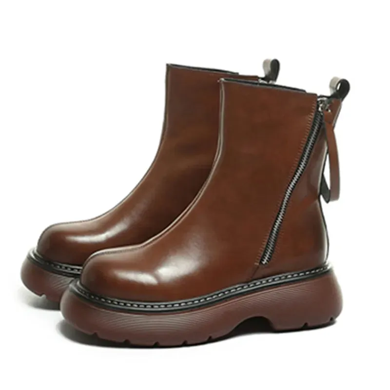 Ankle Boots Genuine Leather - Christine