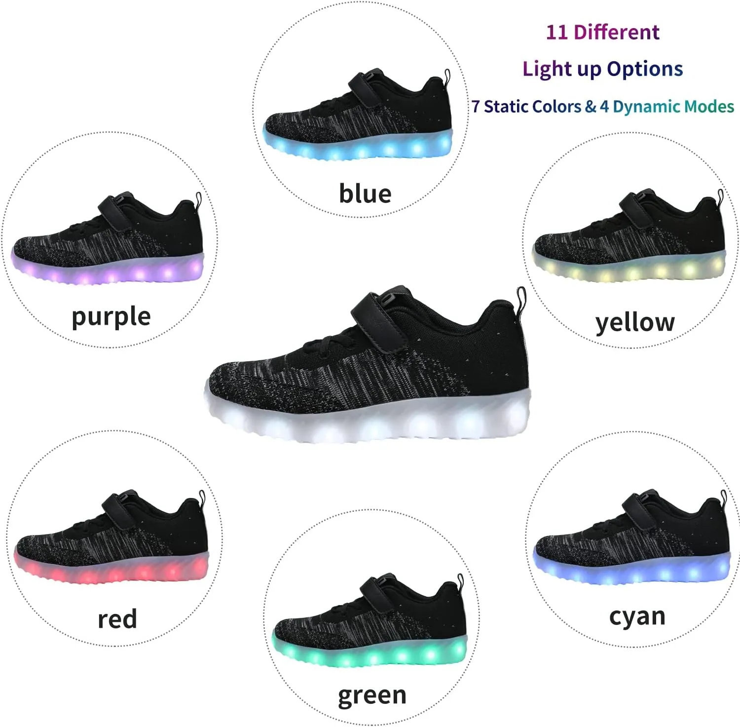 AoSiFu Kids Light Up Shoes Toddler Girls Boys Breathable Led Flashing Sneakers USB Charge