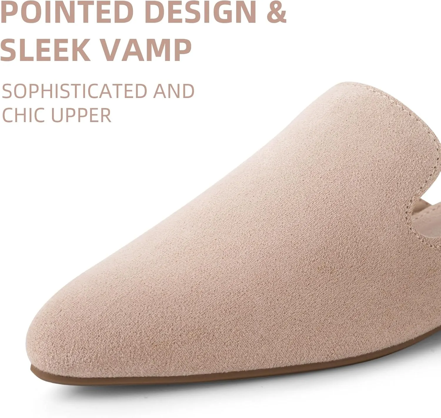 ATHMILE Mules for Women Flats Shoes Comfortable Business Work Dress Casual Womens Mules Flats Closed Pointed Toe Slip on Mules Flats for Ladies