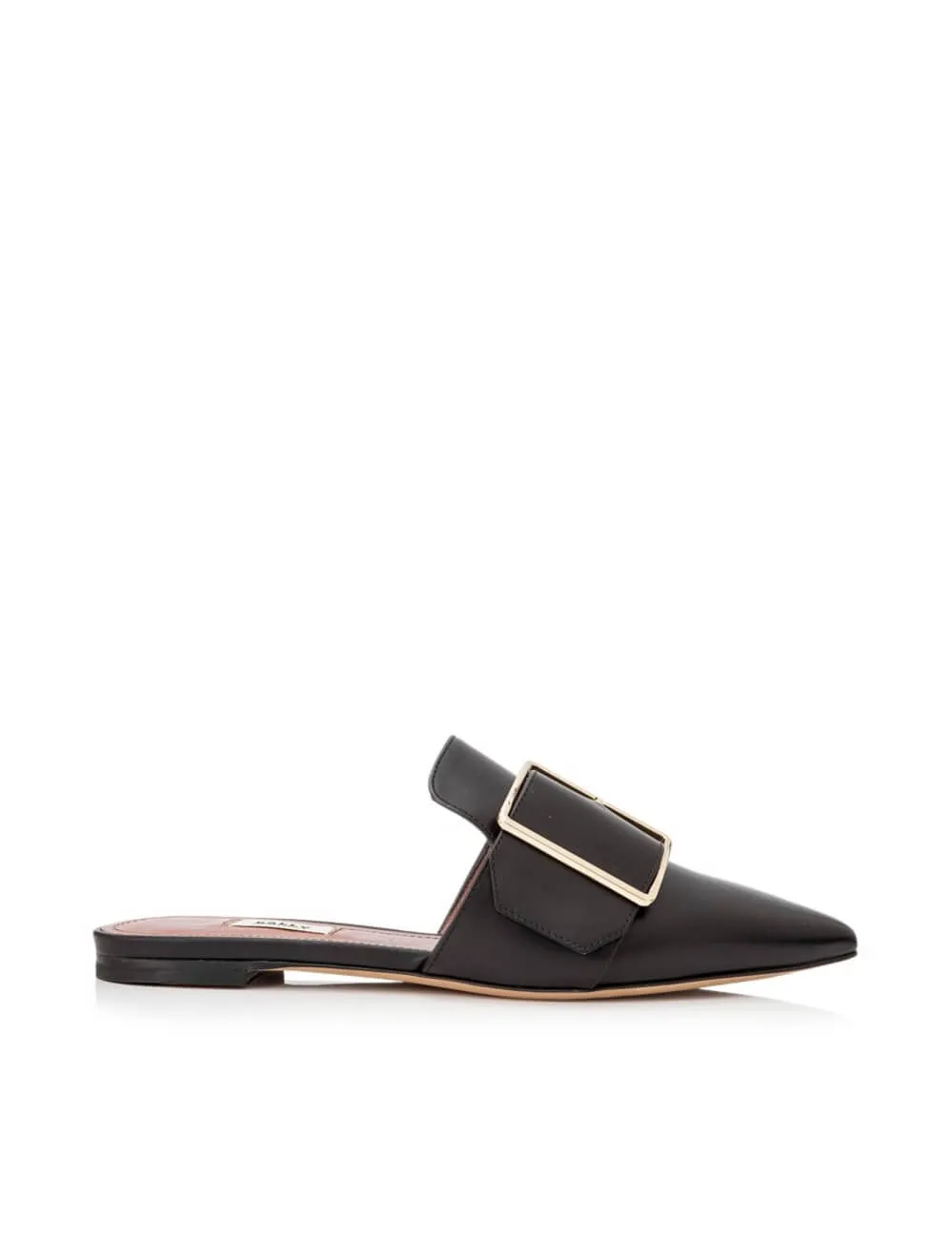 Bally Hamelin Women's 6221172 Black Leather Buckled Mules US 8.5 MSRP $630