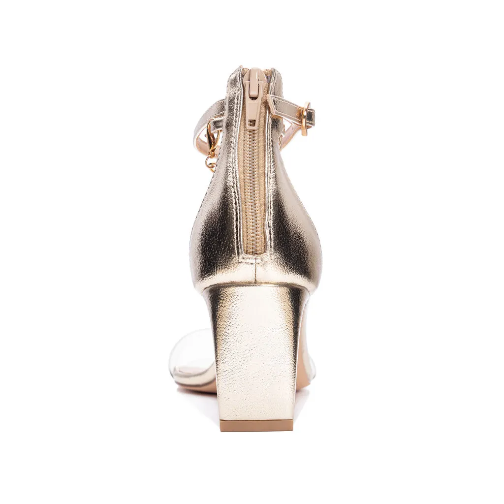 Chinese Laundry Yara Ankle Strap Sandal Heels - Gold