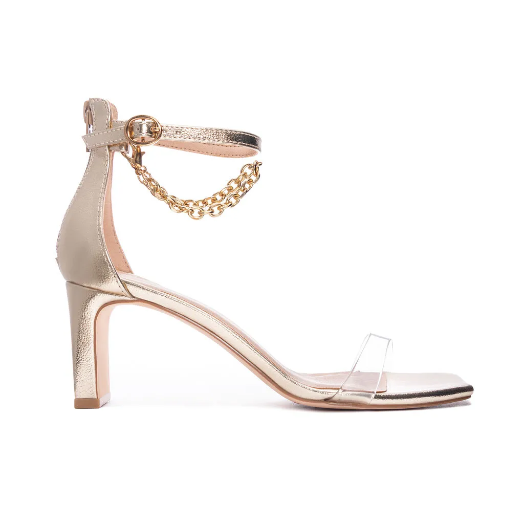 Chinese Laundry Yara Ankle Strap Sandal Heels - Gold