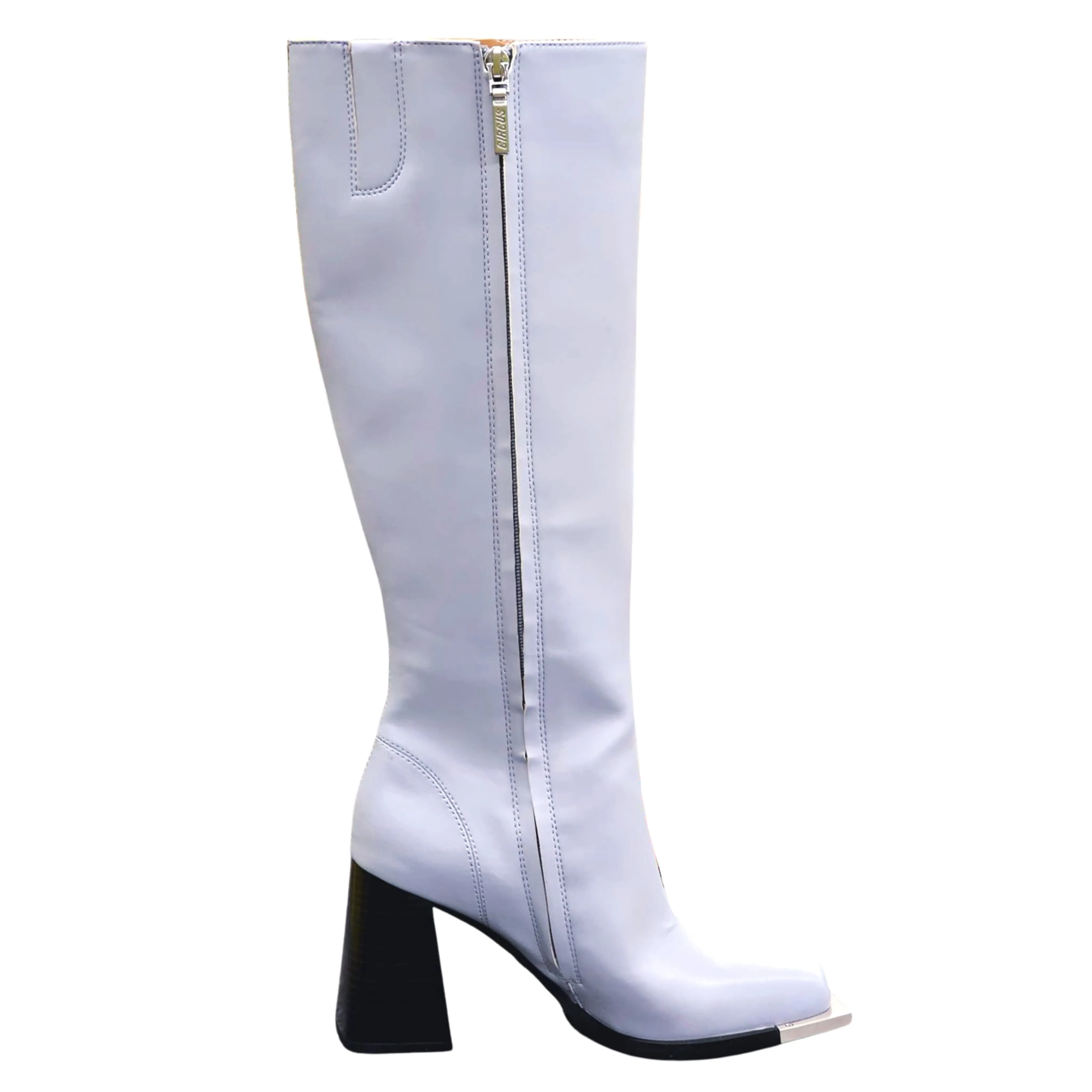 Circus by Sam Edelman Nate Dark Brown/Light Blue Square Toe Knee High Tall Boots