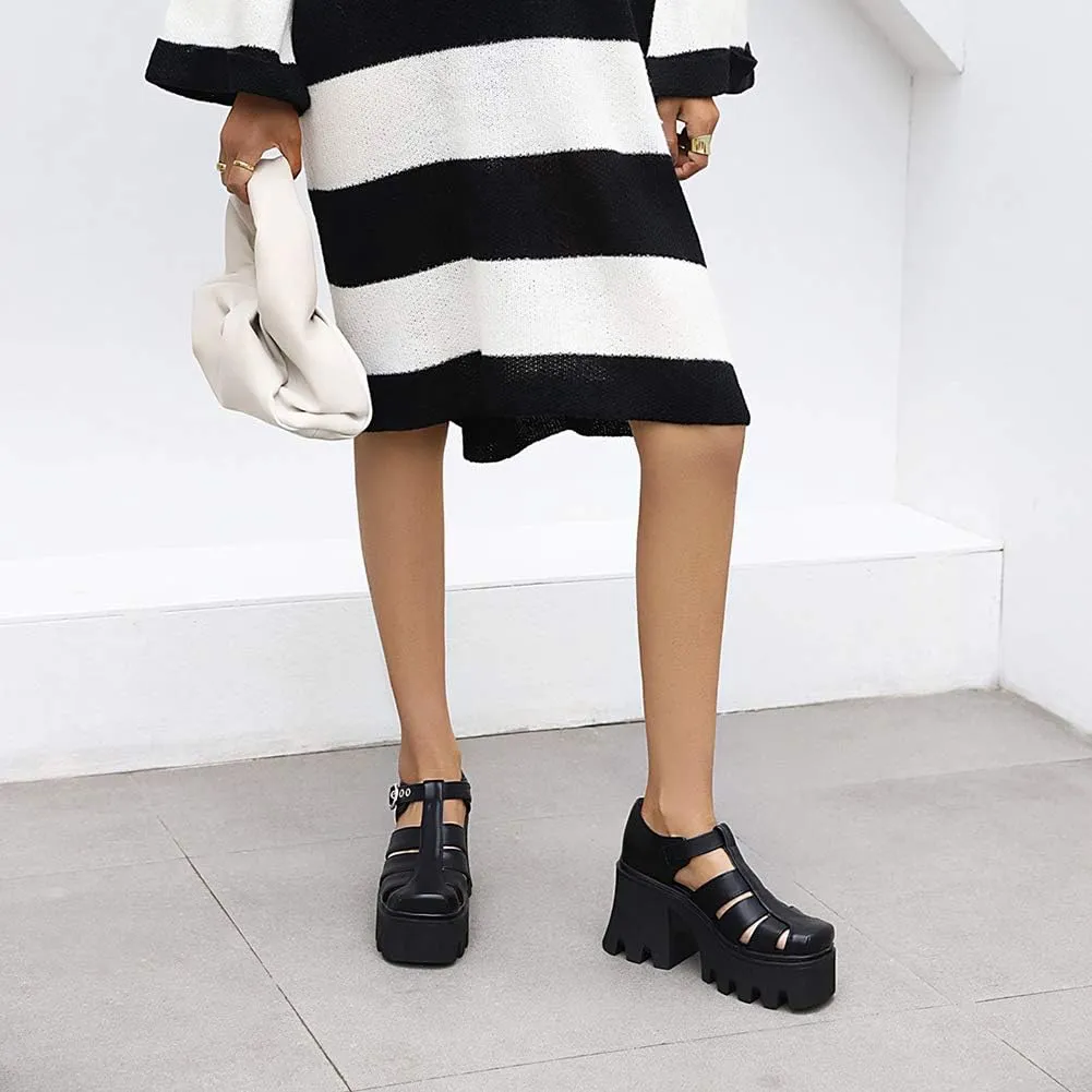 Ciuyurra Stylish Women Gothic Shoes Platform