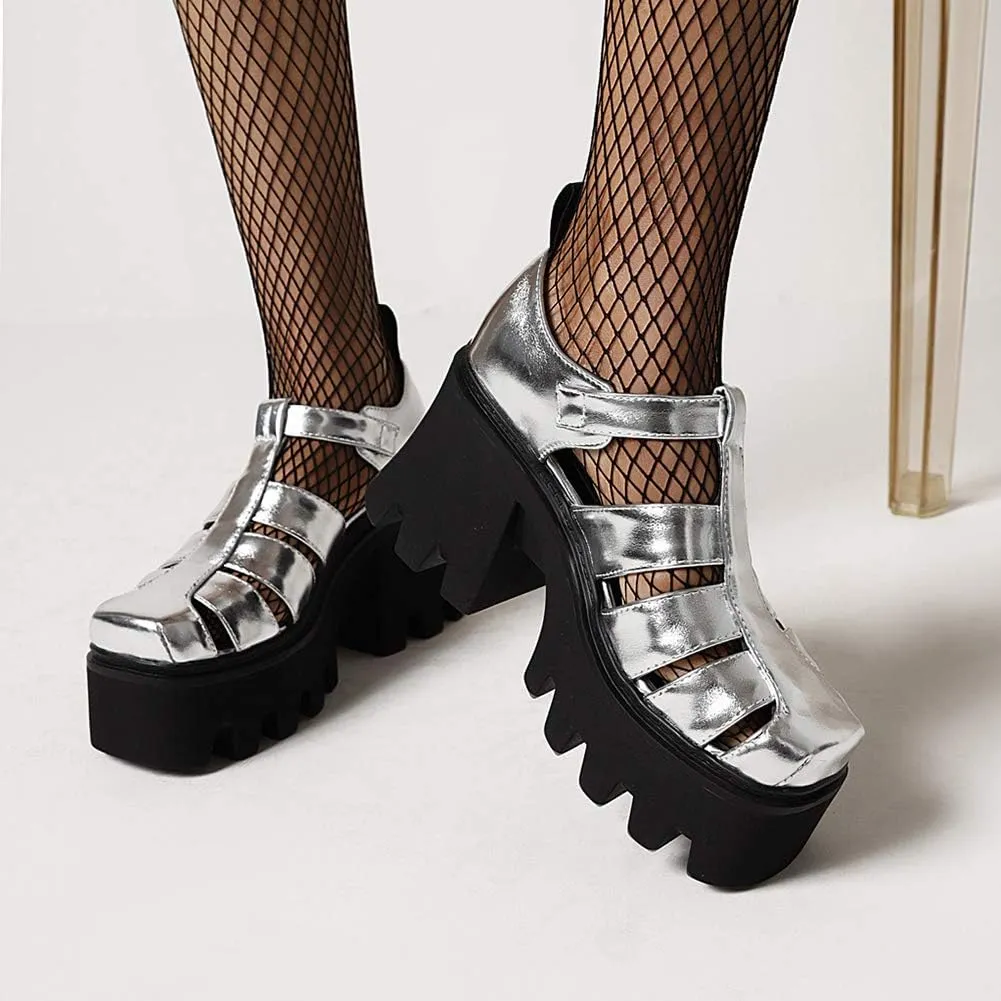 Ciuyurra Stylish Women Gothic Shoes Platform