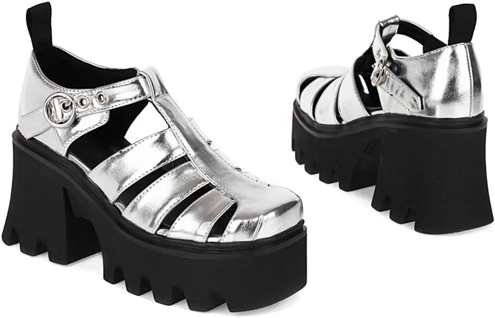 Ciuyurra Stylish Women Gothic Shoes Platform