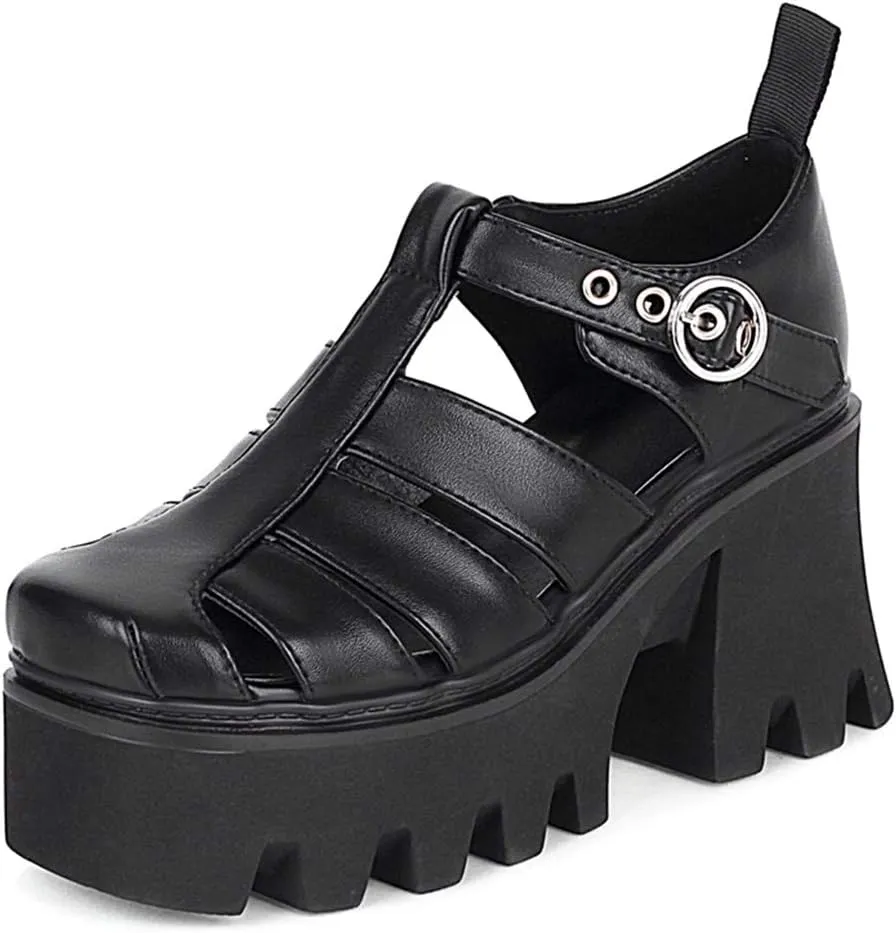 Ciuyurra Stylish Women Gothic Shoes Platform