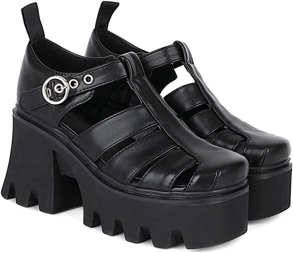 Ciuyurra Stylish Women Gothic Shoes Platform