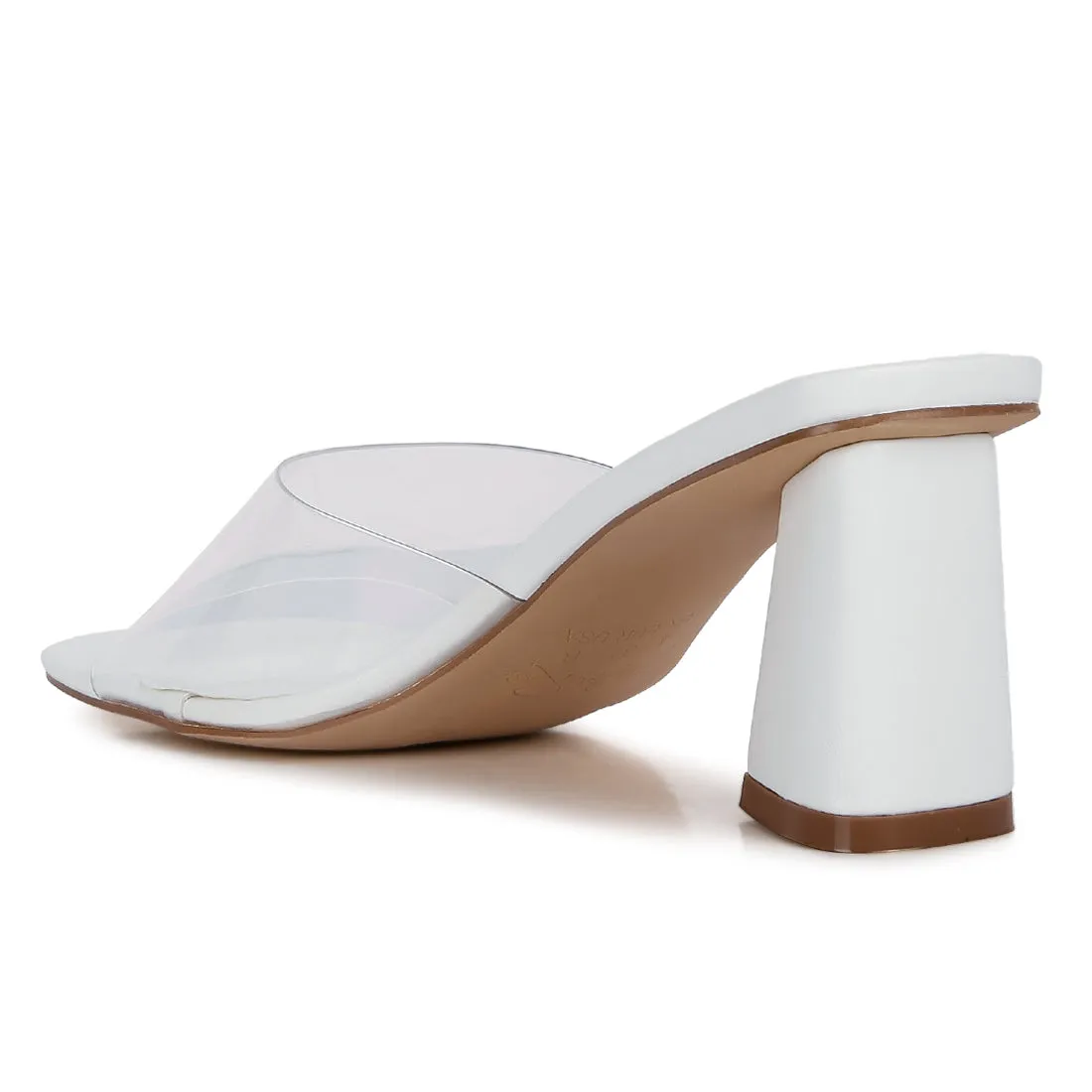 Clear Straps Block Heeled Sandals