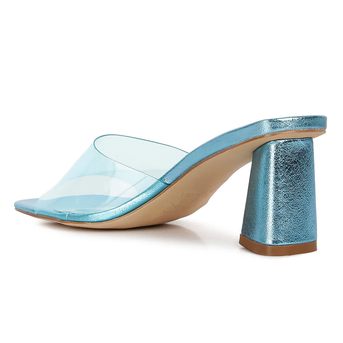 Clear Straps Block Heeled Sandals