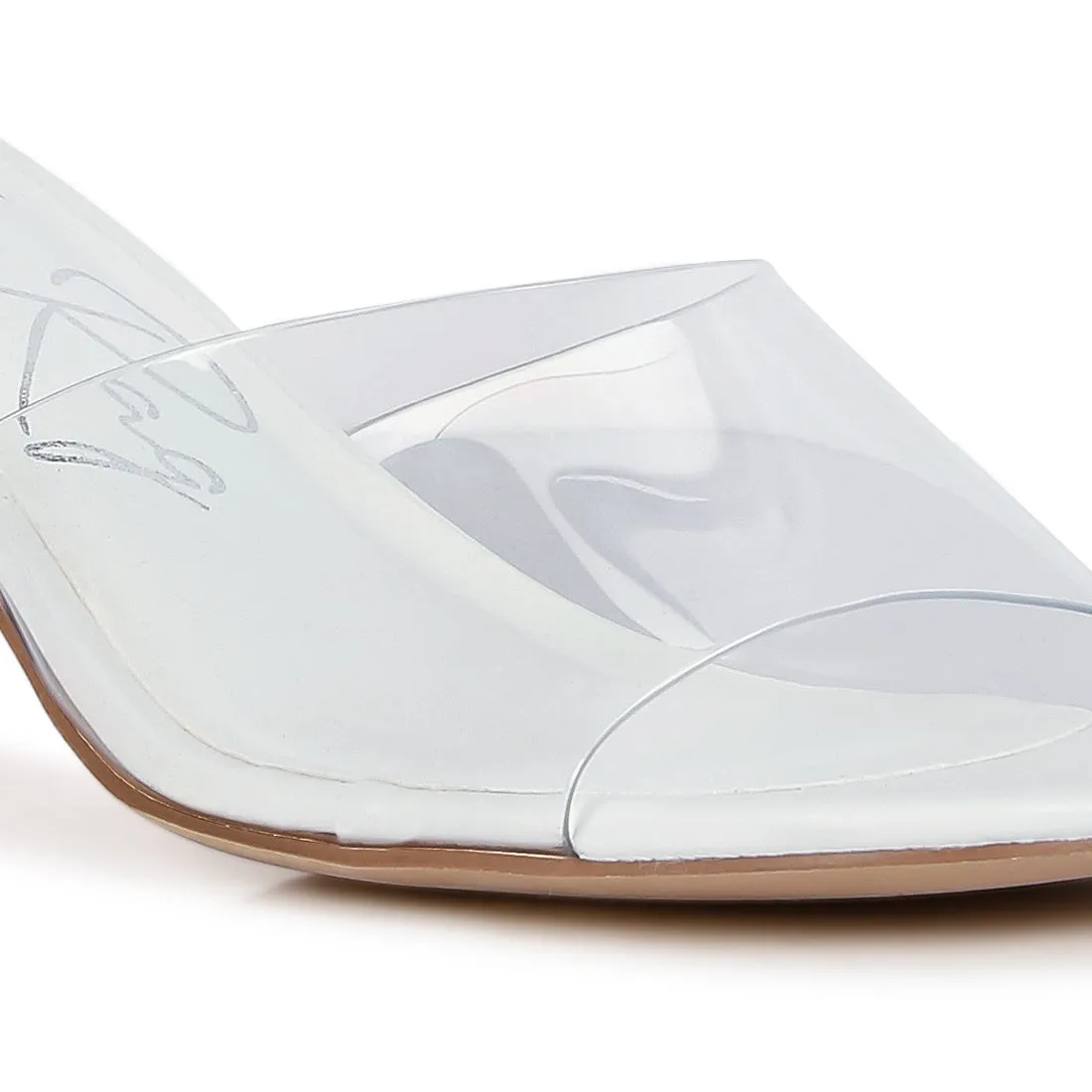 Clear Straps Block Heeled Sandals