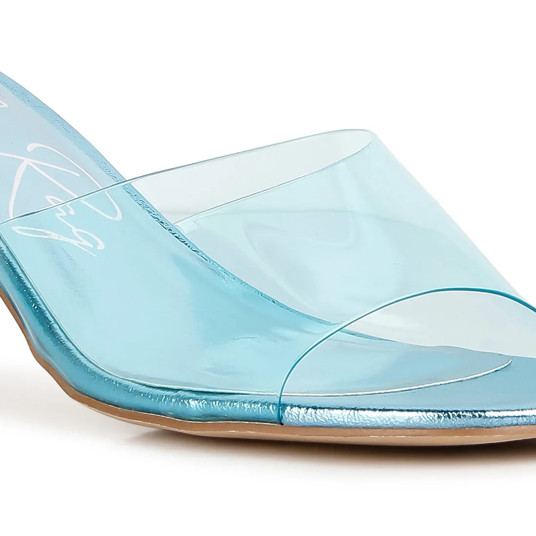 Clear Straps Block Heeled Sandals