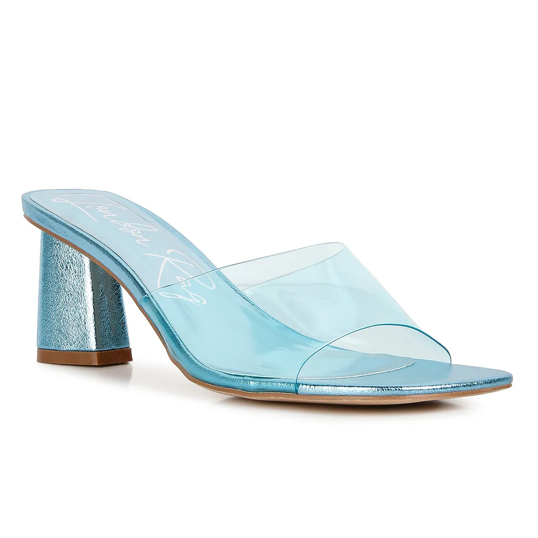 Clear Straps Block Heeled Sandals