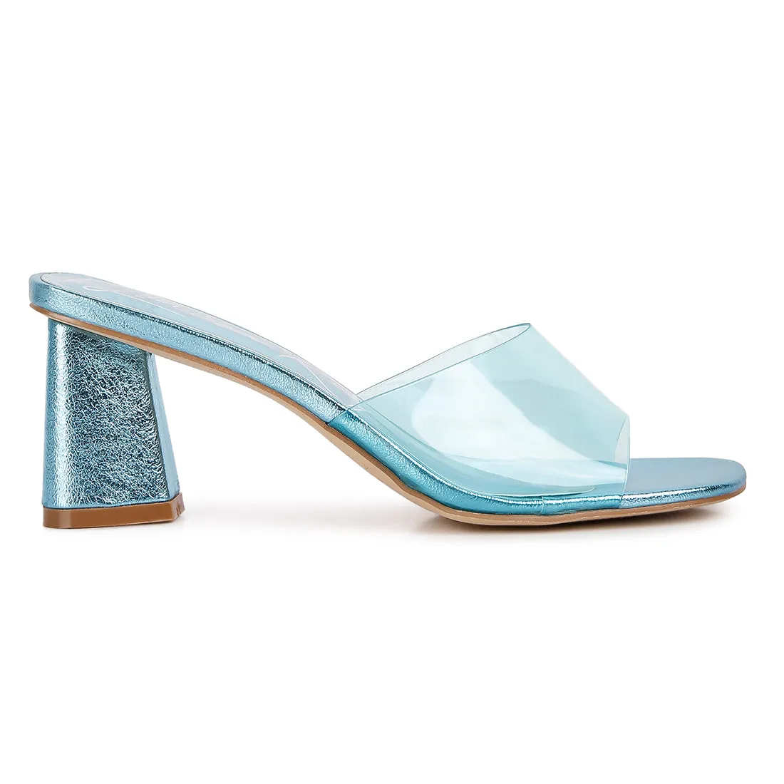 Clear Straps Block Heeled Sandals