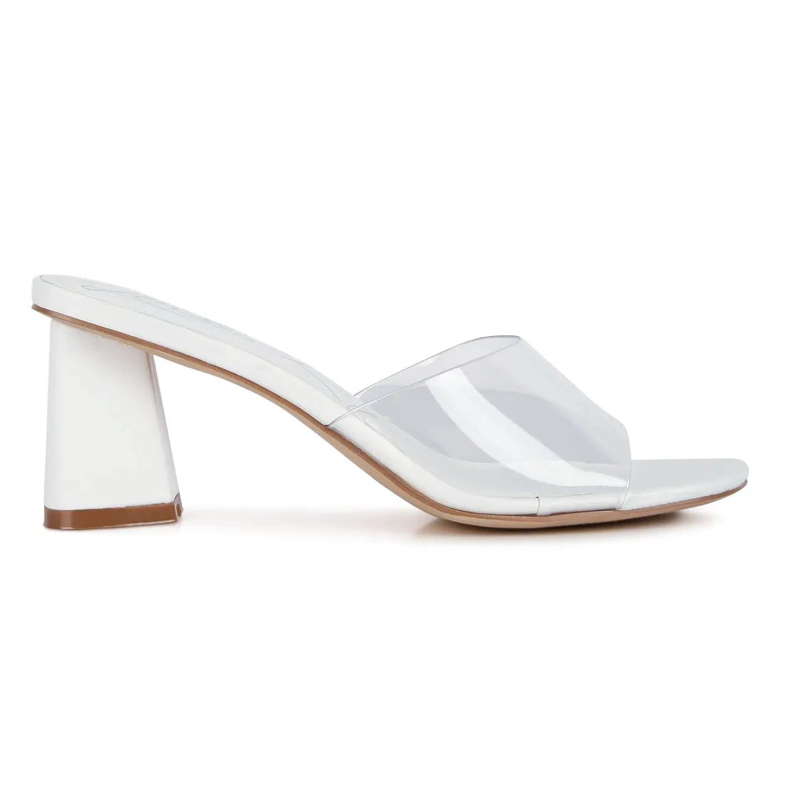Clear Straps Block Heeled Sandals
