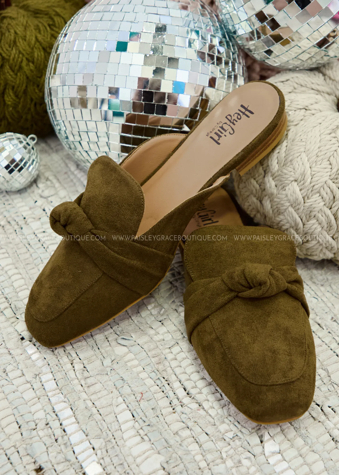 Clingy Mules by Corkys - Khaki Faux Suede - FINAL SALE