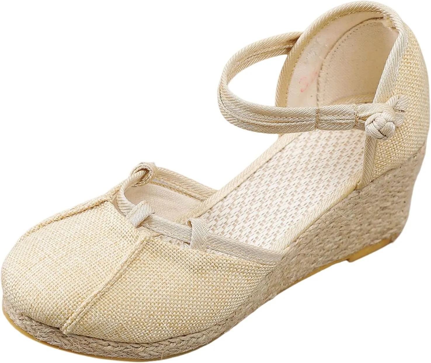 Closed Toe Sandals Women Wide Width Comfortable Walking Shoes Ankle Strappy Mid Heel Wedge Sandals Casual Espadrilles Breathable Beach Shoe Hawaiian Casual Soft Cushion Footwear Non Slip Office Shoes