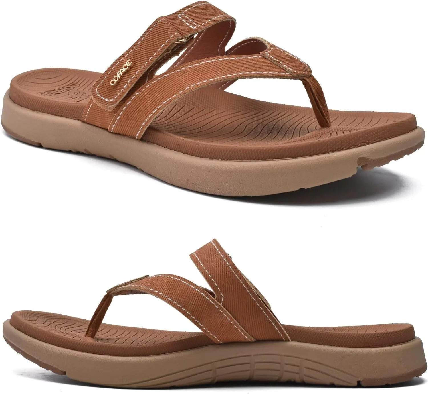 COFACE Womens Fashion Orthotic Flip Flops Ladies Slip On Lightweight Athletic Yoga Mat Cushion Thong Sandals With Comfortable Plantar Fasciitis Arch Support