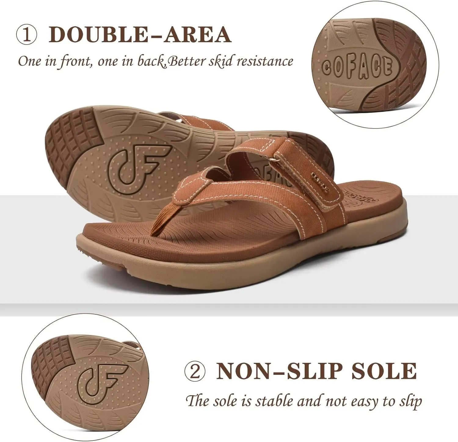 COFACE Womens Fashion Orthotic Flip Flops Ladies Slip On Lightweight Athletic Yoga Mat Cushion Thong Sandals With Comfortable Plantar Fasciitis Arch Support