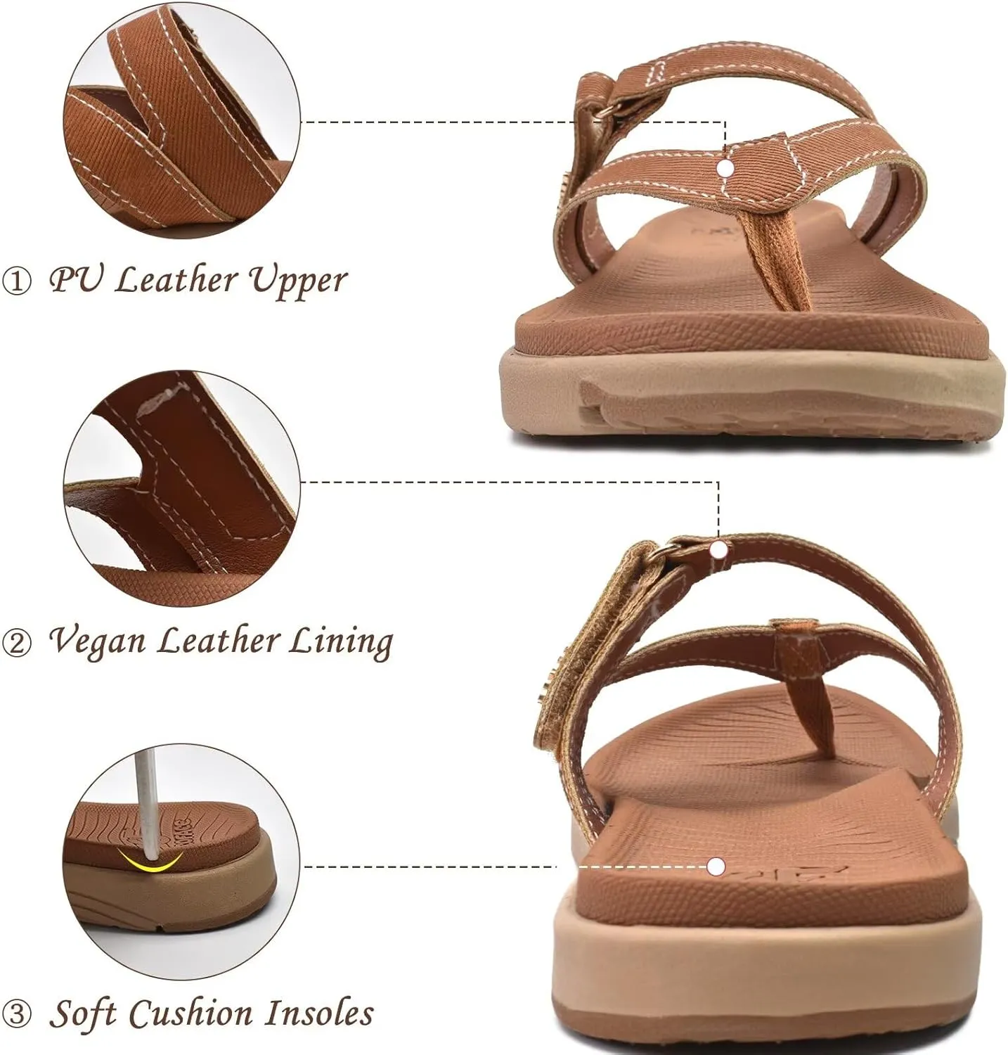 COFACE Womens Fashion Orthotic Flip Flops Ladies Slip On Lightweight Athletic Yoga Mat Cushion Thong Sandals With Comfortable Plantar Fasciitis Arch Support