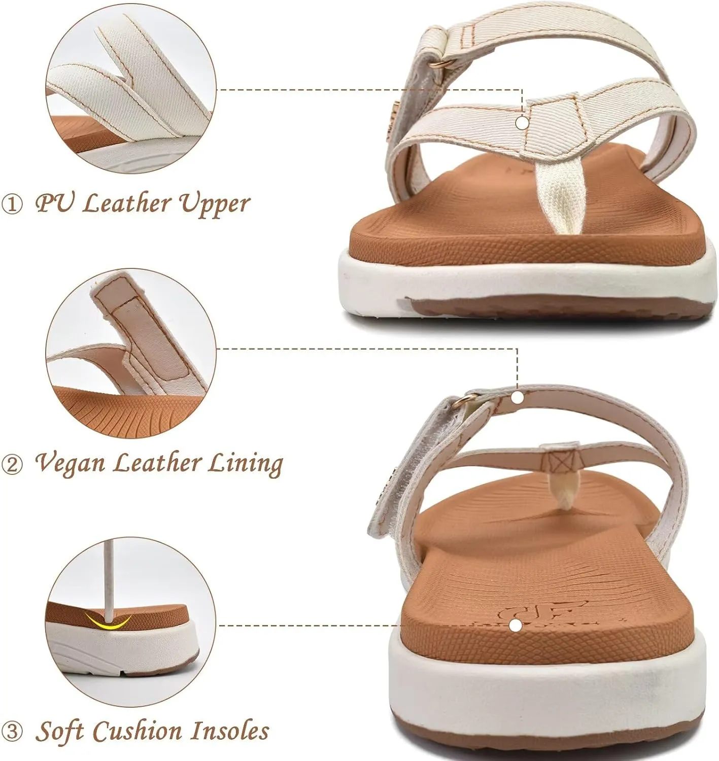 COFACE Womens Fashion Orthotic Flip Flops Ladies Slip On Lightweight Athletic Yoga Mat Cushion Thong Sandals With Comfortable Plantar Fasciitis Arch Support