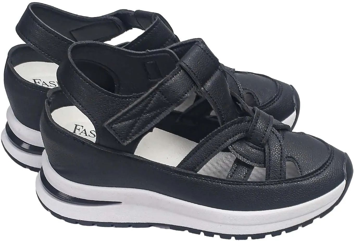 CRNTCEM Womens Sports Sandals Summer Lightweight Hollow Outdoor Comfortable Casual Sandals 2025 New Breathable Platform Wedge Stylish Roman Sandal