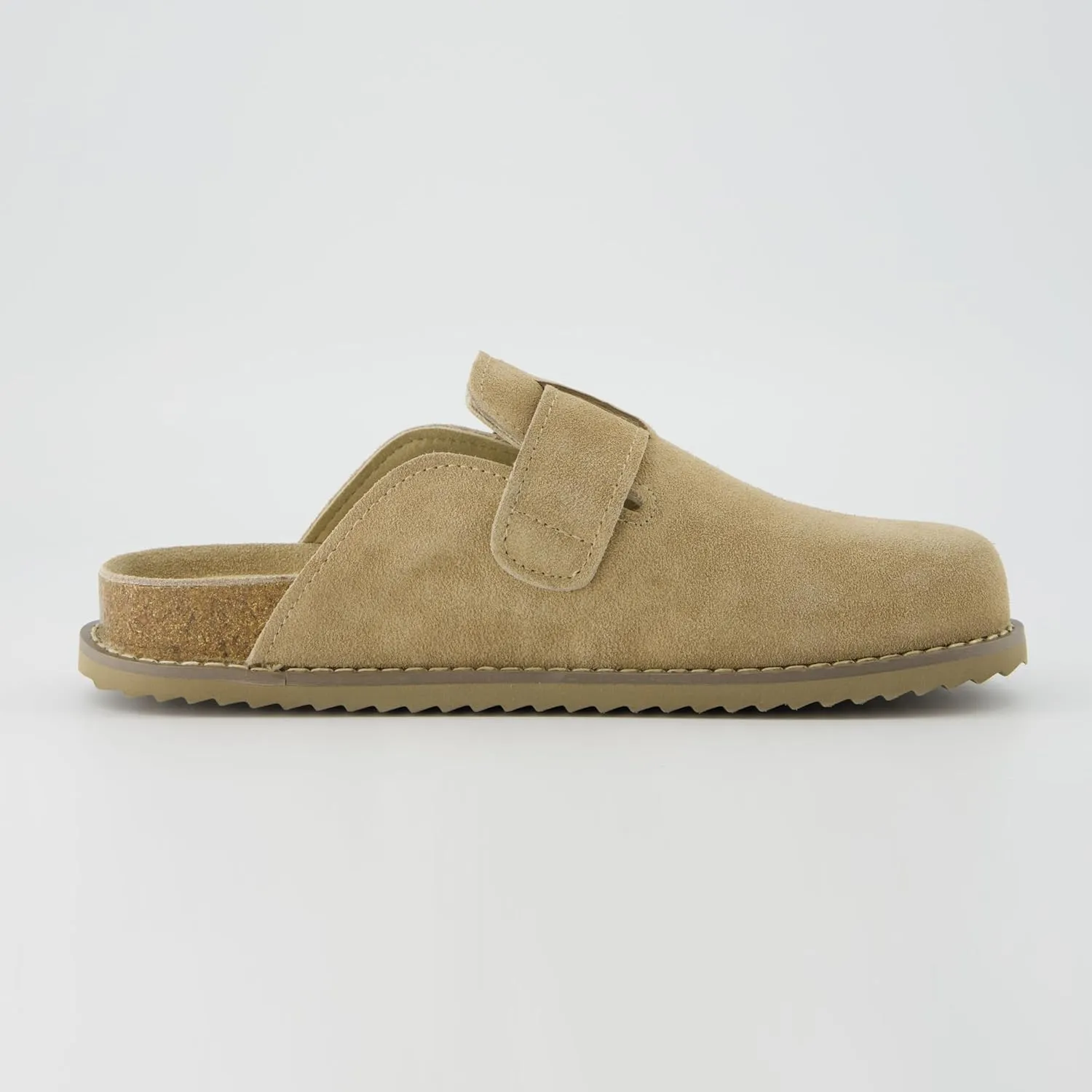 CUSHIONAIRE Women's Blain Genuine Suede Slip-On Clogs with   Memory Foam & Chic Buckle Mule - Comfortable, Non-Slip, Wide Widths Available