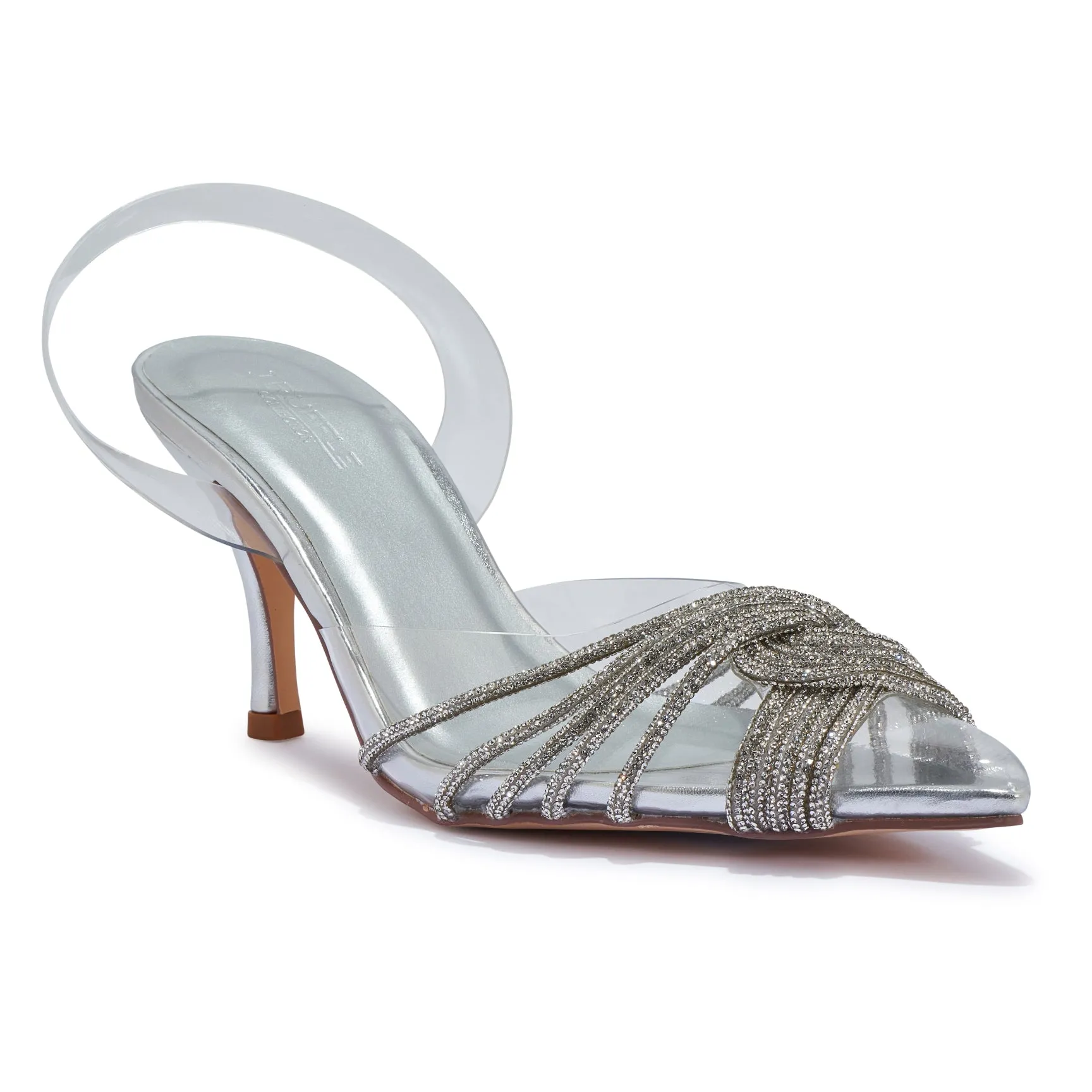 DOVER2 DIAMANTE PERSEPEX POINTY TOE SANDAL