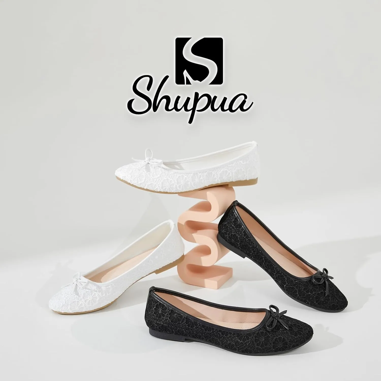 Dress Shoes for Women Round Toe Flats Shoes Lace Ballet Flats Dressy Comfortable Foldable Flats Low Heel