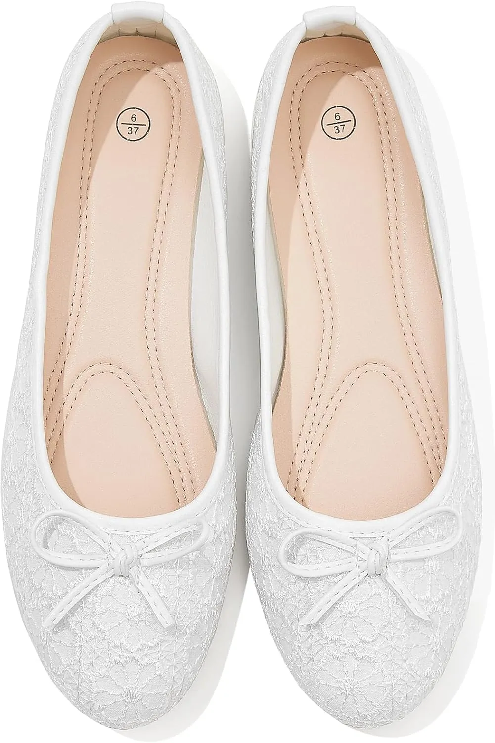 Dress Shoes for Women Round Toe Flats Shoes Lace Ballet Flats Dressy Comfortable Foldable Flats Low Heel