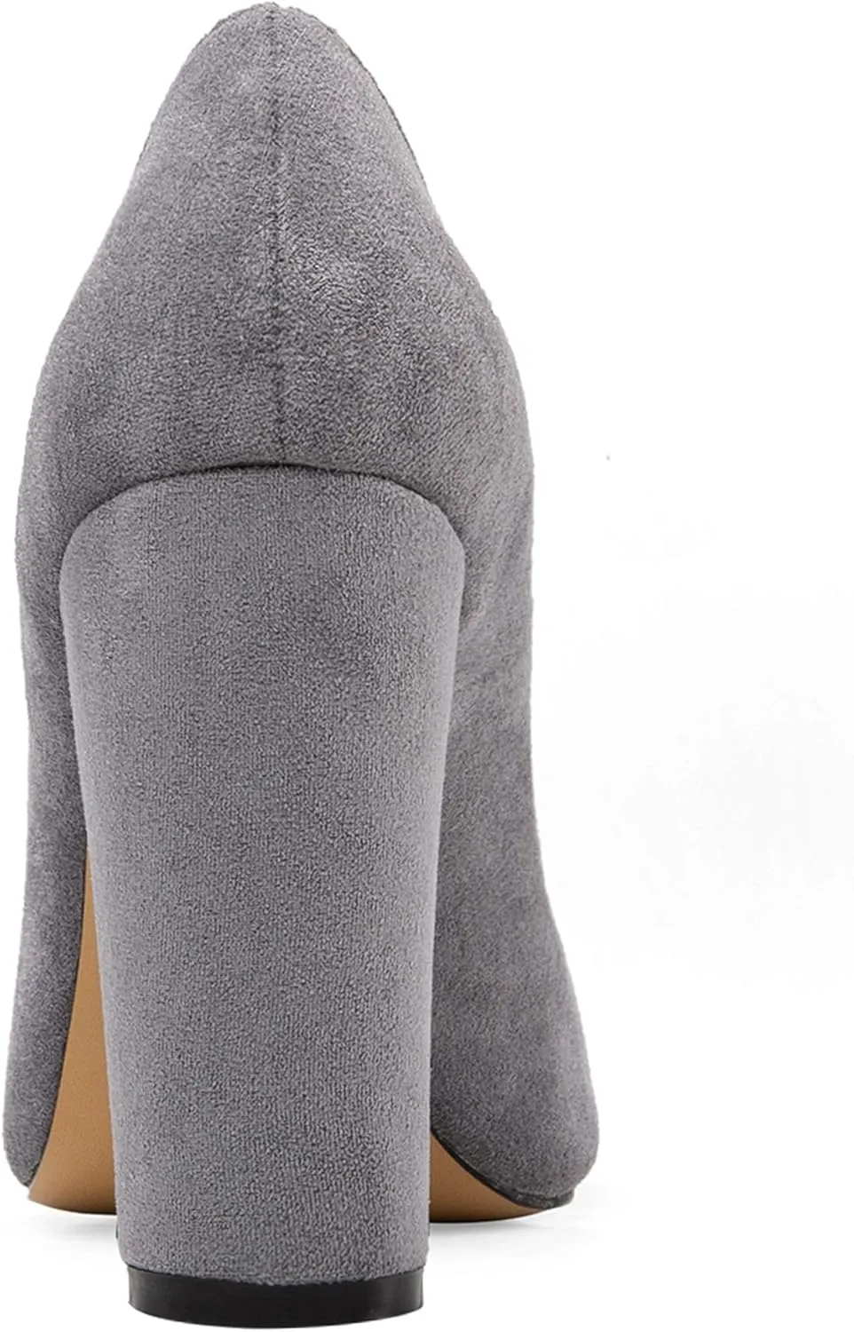 Eldof Women's Block Heel Pumps 4inches Round Toe Sexy Heels Elegant Comfort Classic High Heels Office Wedding Shoes