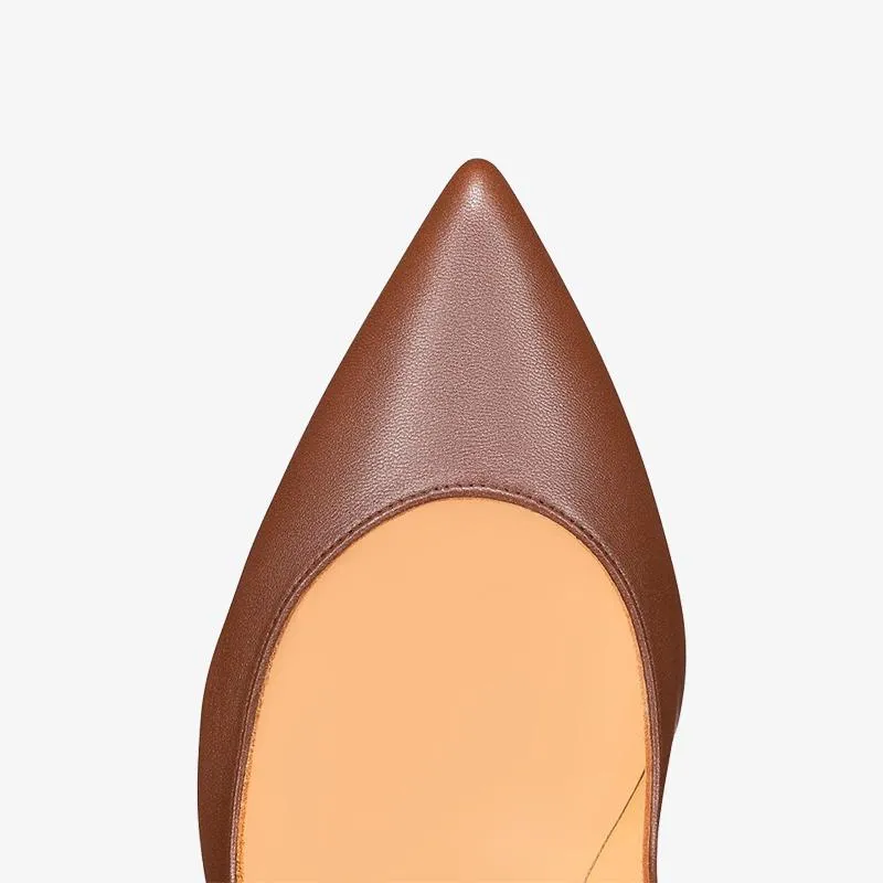 Elegant Brown Calf Leather Pump