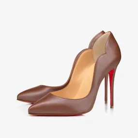 Elegant Brown Calf Leather Pump