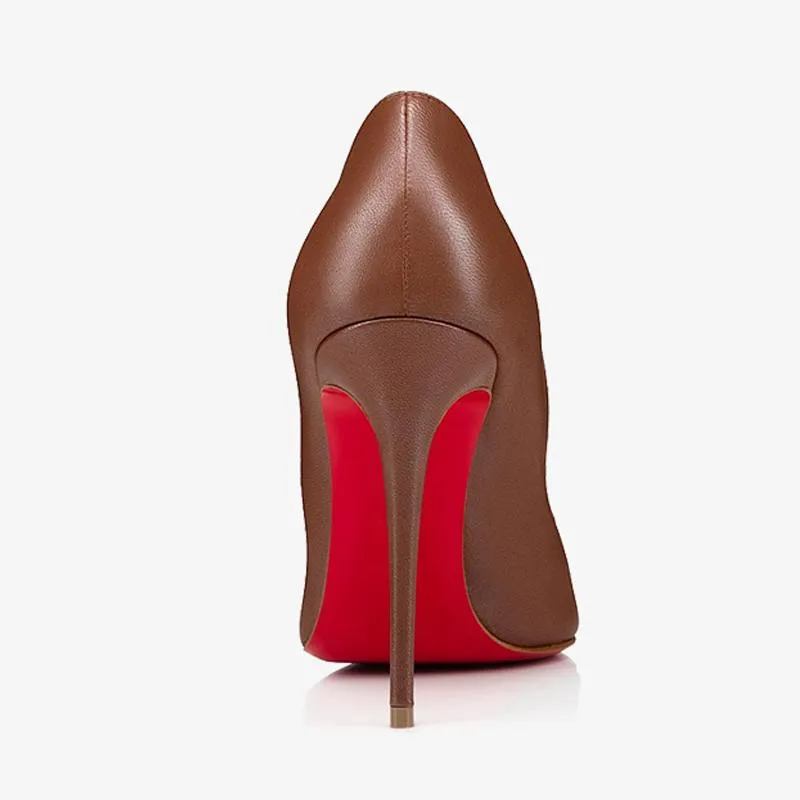 Elegant Brown Calf Leather Pump
