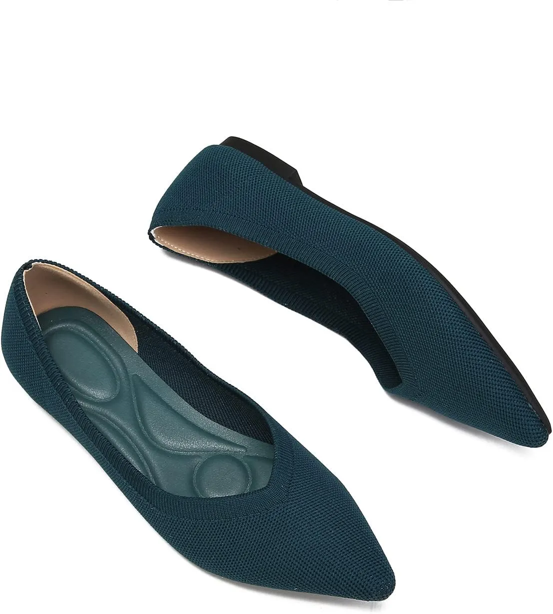 EnllerviiD Women's Flats Breathable Knit Pointed Flats Loafers Shoes,Work Flats Office Shoes Comfortable Flexible Mule Shoes Ballet Flats