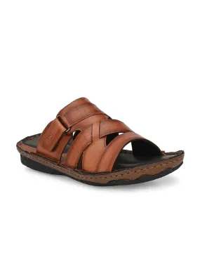 HITZ7357 Men's Tan Leather Casual Open Slipper