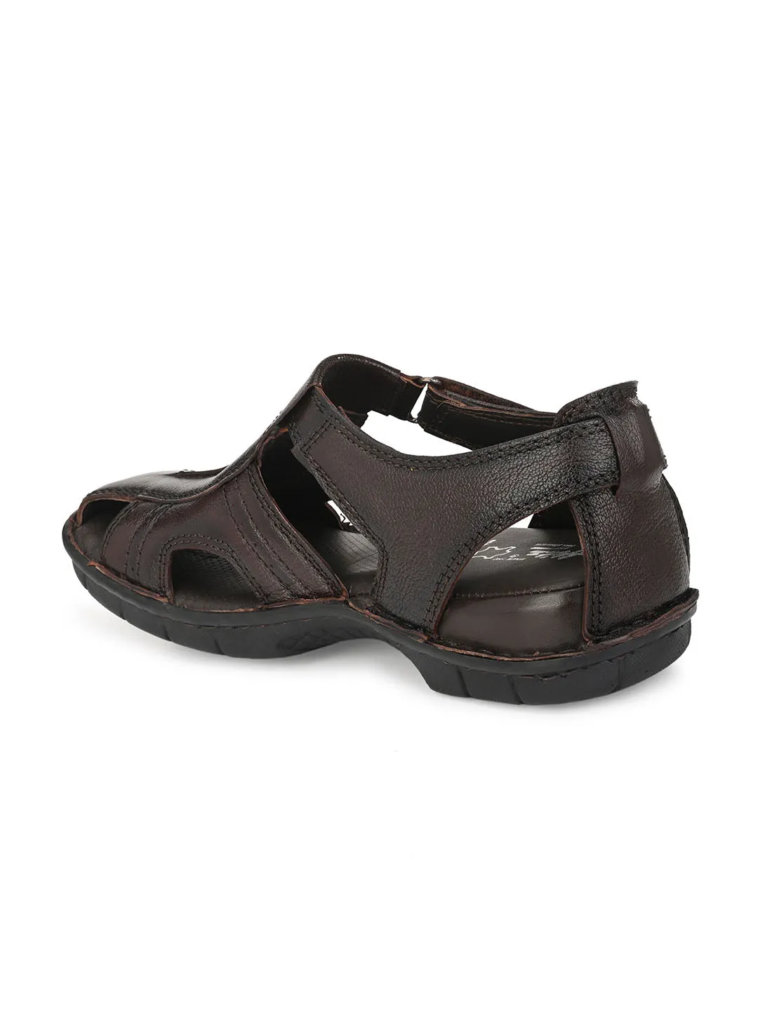 HITZ9254 Men's Totone Leather Casual Velcro Sandals