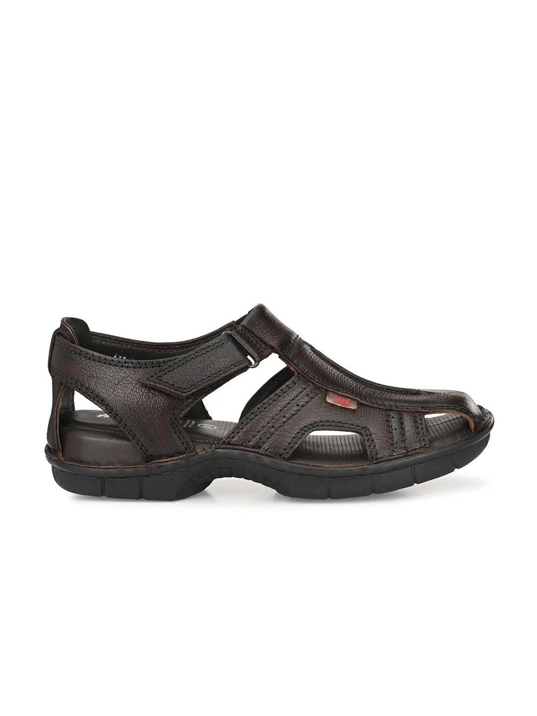 HITZ9254 Men's Totone Leather Casual Velcro Sandals