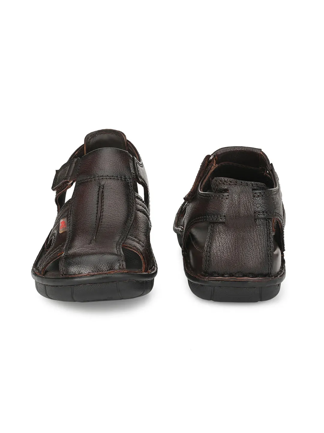 HITZ9254 Men's Totone Leather Casual Velcro Sandals