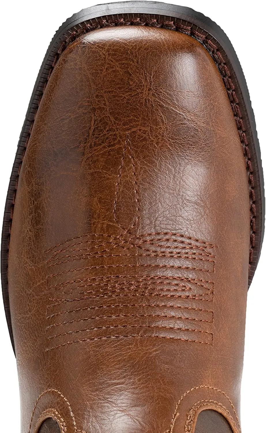 IUV Cowboy Boots For Men Wide Foot Square Toe Western Boots with Classic Embroidered Durable Slip on Boots