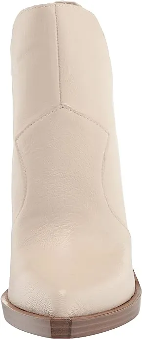 Jessica Simpson Leeshi Chalk Pull On Almond Toe Stacked High Heel Ankle Boots